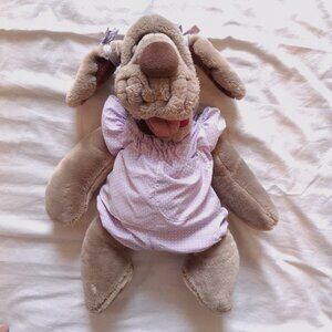 Vintage 1981 Ganz 18" Wrinkles Dog Hand Puppet Plush Doll with Dress
